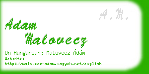 adam malovecz business card